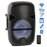 Portable 8" Bluetooth DJ Speaker 4500W Max Power Rechargeable PA System LED Karaoke Loudspeaker with Remote