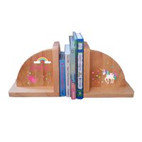 Personalized Unicorn Natural Childrens Wooden Bookends