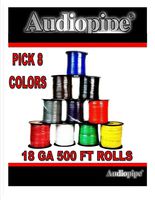 18 GA 500 Feet Audiopipe Primary Power Wire Remote Car Audio Home (8 Rolls)