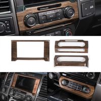 For Ford F150 2015+ Wooden Grain ABS Navigation Navi & Air Conditioning & CD Volume Adjust Panel Cover Frame Sticker Decor Trim