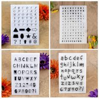 Kwan Crafts 4 Sheets Different Style English Alphabet Capital Lower Case Number Geometry Clear Stamps for Card Making Decoration and DIY Scrapbooking
