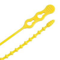 Gardner Bender 45-18BEADYW Beaded Cable Tie Wrap, 18 inch, 140 lb, Reusable, Adjustable Wire and Cord Management, 15 Pk, Yellow