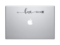 Laptop MAC - #2 Love Heart Apple Funny Decal - Matte Black Skins Stickers