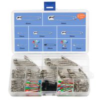 500 PCS Safety Pins Durable, Rust-Resistant Safety Pins Assorted,7 Size 19mm - 54mm,Large Safety Pins, Sewing Accessories Kit for Baby Clothing, Crafts & Arts Jewelry Making (Mixed Sizes)
