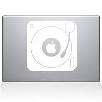 The Decal Guru 2083-MAC-15X-W Turn Table Decal Vinyl Sticker, White, 15\" MacBook Pro (2016 & Newer)