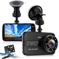 Dash Cams for Cars Front and Rear with Night Vision, 4 Inches Large IPS Screen, Car Camera with 8 Led Lights, 1080P Full HD Dual Lens Dash Cam, 170 Wide Angle, Loop Recording, G-Sensor