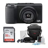 Ricoh GR II Digital Camera (Black) with 32GB SD Card and Case Bundle
