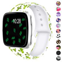 GeekSpark Bands Compatible with Fitbit Versa/Versa 2/Versa Lite SE,Soft Silicone Fadeless Pattern Printed Wristband Versa Smart Fitness Watch, Women Men