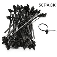 50 Pack Cable Zip Ties, 8.3 inch Heavy Duty Nylon Push Mount Self Locking UV Resistant Assortment for Indoor Wire Tying-Black