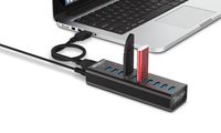 Juiced Systems Aluminum USB 3.0 10 Port USB HUB (5gbps Transfer speeds) - 12v 4A AC Adapter Included