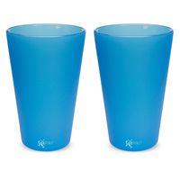Silipint Silicone Pint Glass Set, Patented, BPA-Free, Shatter-proof, Unbreakable Silicone Cup Drinkware (2-Pack, Bend Blue)