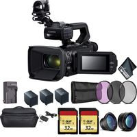 Canon XA50 Professional UHD 4K Camcorder 3669C002 Bundle with 2X Spare Batteries + 2X 32GB Memory Cards + Carrying Case + Filter Kit+ More