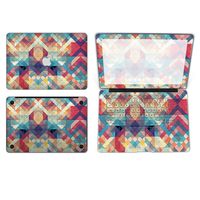 Colorful Geometric Abstract 3D Triangles Pattern Rubberized Hard Case & Keyboard Cover for Apple MacBook Pro 13-inch A1989 / A1706 / A1708 with or without Touch Bar (Release 2018)