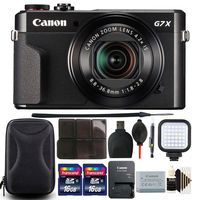 Canon G7X Mark II PowerShot 20.1MP Digital Camera (Black) WiFi NFC Flip Screen Point and Shoot with Ultimate Accessory Bundle