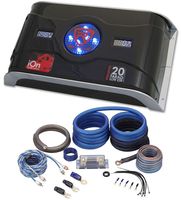 Rockville RXC20D 20 Farad Dual Meter Car Capacitor+0 AWG 100% Copper OFC Amp Kit