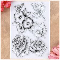 Kwan Crafts Flowers Leaves Clear Stamps for Card Making Decoration and DIY Scrapbooking