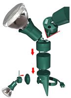 Westinghouse 28491 Outdoor Photocell Flood Lamp Holder with 6-Feet Cord, Green