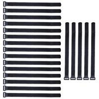 ARTGEAR Fastening Cable Ties - 20 pcs 11.8 Inch Reusable Cable Strap, Adjustable Wire Management Ties, Microfiber Nylon Cloth Hook and Loop(Black)