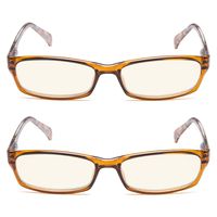 2 Pair Computer Glasses Blue Light Filter Women (Brown, 1.00)