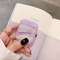 PHEZEN AirPods Case,Case for AirPods 2 & 1 Marble Case Cover,Women Girls Retro Marble Design Hard Shell Protective Hard Case Cover for AirPods 2 & 1 Earphone,Purple