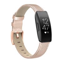 SWEES Compatible with Fitbit Inspire HR Bands/Inspire Band, Classic Leather Wristband Women Men Accessories Bands Compatible with Fitbit Inspire/Inspire HR Fitness Tracker Rose Gold
