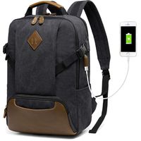Vintage Backpack for Men, Kasqo Canvas Laptop Backpack for School with USB Port