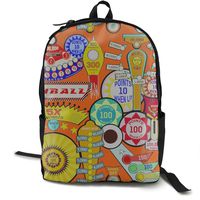 DailyTllo Pinball Travel Computer Bag Laptop Backpack Unisex, School College Fits 15'' Laptop