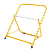 AdirPro Rugged Single Axle Cable Caddy - Industrial Grade Steel Wire Dispenser - Easy Use Cable Holder & Distribution for Workplace Efficiency (Yellow)