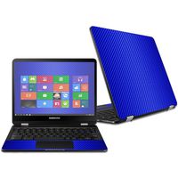 MightySkins Skin Compatible with Samsung Chromebook Pro 12.3" - Blue Carbon Fiber | Protective, Durable, and Unique Vinyl Decal wrap Cover | Easy to Apply, Remove, and Change Styles | Made in The USA