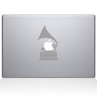The Decal Guru 2097-MAC-15P-S Gramophone Decal Vinyl Sticker, Silver, 15" MacBook Pro (2015 & Older)