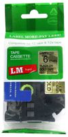 LM Tapes - Brother PT-D400 Label Printer 6mm Black on Gold Compatible TZe P-touch Tape (1/4" 0.23 Laminated) for Brother Model PTD400 Label Maker