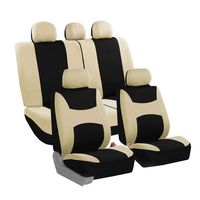 FH Group FB030BEIGEBLACK115 full seat cover (Side Airbag Compatible with Split Bench Beige/Black)