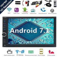 Android 7.1 32GB 2GB Car Stereo Radio with Octa Core GPS Navigation Support Fastboot WiFi MirrorLink USB SD Backup Front Cam-in 7" 1024600 Capacitive Touchscreen Double Din+Free Dual Cam