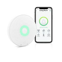 Airthings Wave Plus Indoor Air Quality Monitor with Radon Detection, Free App & Web Dashboard, 6 sensors: Total VOCs, CO2, Humidity, Temperature, Pressure. Battery Operated, Bluetooth Connectivity