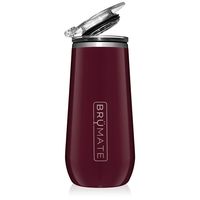 BrüMate 12oz Insulated Champagne Flute With Flip-Top Lid - Made With Vacuum Insulated Stainless Steel (Merlot)