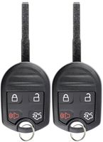 KeylessOption Keyless Entry Remote High Security Uncut Blank Car Ignition Key Fob Replacement for Ford Fiesta Fusion CWTWB1U793 (Pack of 2)