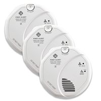 First Alert BRK SC7010BV-3 Hardwired Talking Photoelectric Smoke and Carbon Monoxide (CO) Detector, 3 Pack