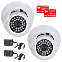 VideoSecu 2 Pack Built-in 1/3" Sony Effio CCD Day Night Outdoor 700TVL High Resolution Infrared Dome Security Cameras Vandal Proof 3.6mm Wide Angle Lens 28 IR LEDs for CCTV DVR with Power Supplies A87