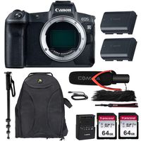 Canon EOS R Mirrorless Camera w/Extra Canon LP-E6N Battery Pack + Pro Microphone + Accessory Bundle
