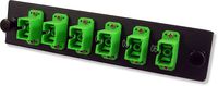 Lynn Electronics 6 Fiber SC APC Singlemode Adapter Strip, 6 Simplex SC APC Ports, LGX Footprint
