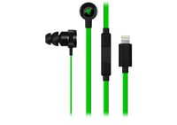 Razer Hammerhead Earbuds for iOS: DAC - Custom-Tuned Dual-Driver Technology - In-Line Mic & Volume Control - Aluminum Frame - Lightning Connector - Green