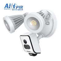 ANNKE 1080P Floodlight Camera AI Wireless WiFi Smart Home Security System, PIR Motion Sensor, HD Live Streaming 2 Way Audio Siren Alarm, Cloud Storage Available with APP Alarm Push