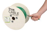 Cat6 Plenum (CMP), 500ft, Green, 23AWG 4 Pair Solid Bare Copper, 550MHz, ETL Listed, Unshielded Twisted Pair (UTP), Bulk Ethernet Cable, trueCABLE