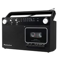 Studebaker Portable Retro Home Audio Stereo AM/FM Radio & Cassette Player/Recorder with Aux Input Jack & Built in Speakers (Silver)