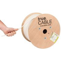 Cat6A Shielded Plenum (CMP), 1000ft, White, 23AWG Solid Bare Copper, 750MHz, ETL Listed, Overall Foil Shield (FTP), Bulk Ethernet Cable, trueCABLE