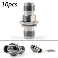 Artudatech 10Pcs TNC Female to TNC Female Jack Bulkhead Panel Mount Connector Straight F/F
