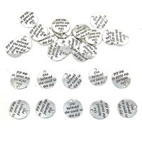 JIALEEY 30pcs Alloy"She Believed she Could so she did" DIY Message Charms Pendant for Crafting Bracelet Necklace Jewelry Making Accessory, Antique Silver Round