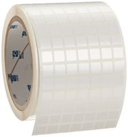 Brady THT-38-423-10 0.375" Width x 0.375" Height, B-423 Permanent Polyester, Gloss Finish White Thermal Transfer Printable Label (10000 per Roll)