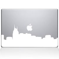 The Decal Guru 2301-MAC-15X-W Nashville City Skyline Decal Vinyl Sticker, White, 15" MacBook Pro (2016 & Newer)