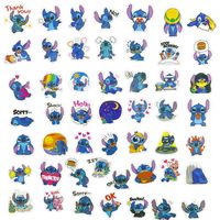 Lilo&Stitch Laptop Stickers 50Pcs Pack, Cartoon Water Bottle Travel Case Computer Wall Skateboard Motorcycle Phone Bicycle Luggage Guitar Bike Stickers Decal for Kids and Teen